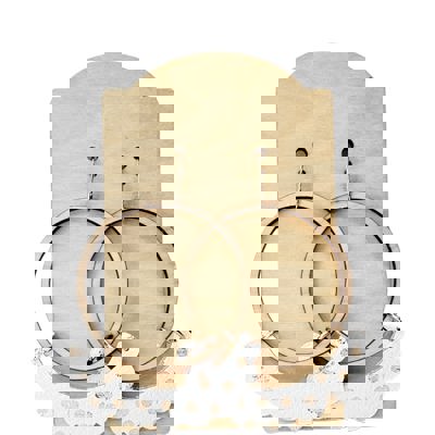 Wood Leather Hoops | Polka dots