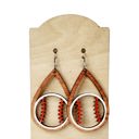  Hand Painted Baseball Teardrop Cutout Earrings