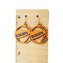  Hand Painted Bluejays Basketball Earrings