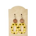  Sunflower Oval Acrylic/Wood Earrings