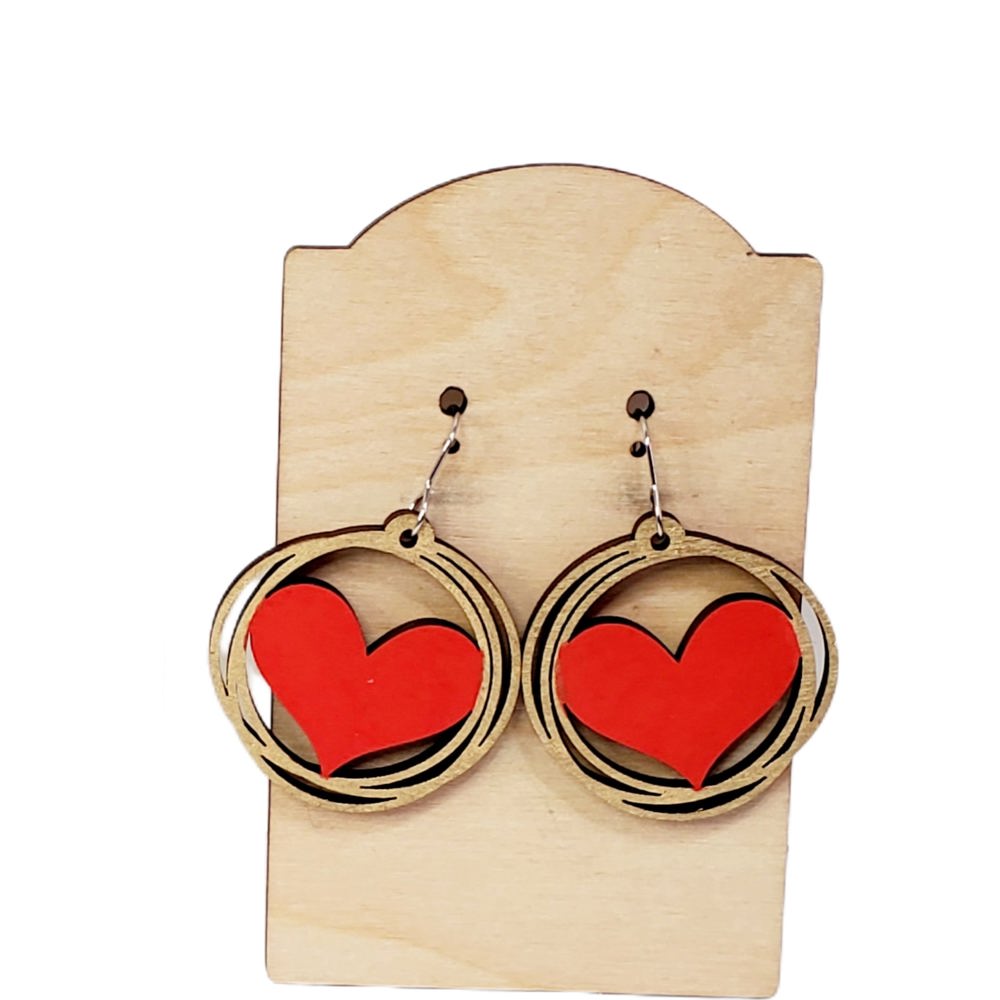 Hand Painted Heart Dangles 