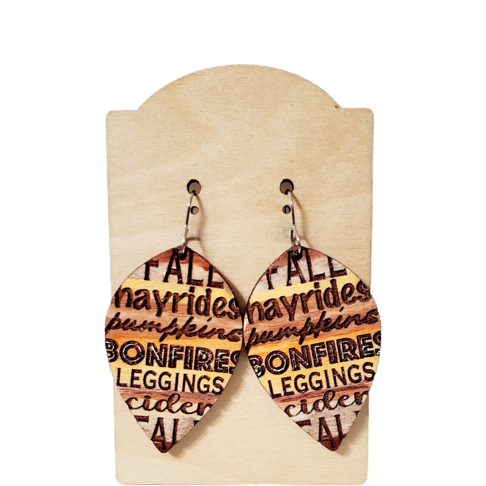 Hand Painted Fall Earrings