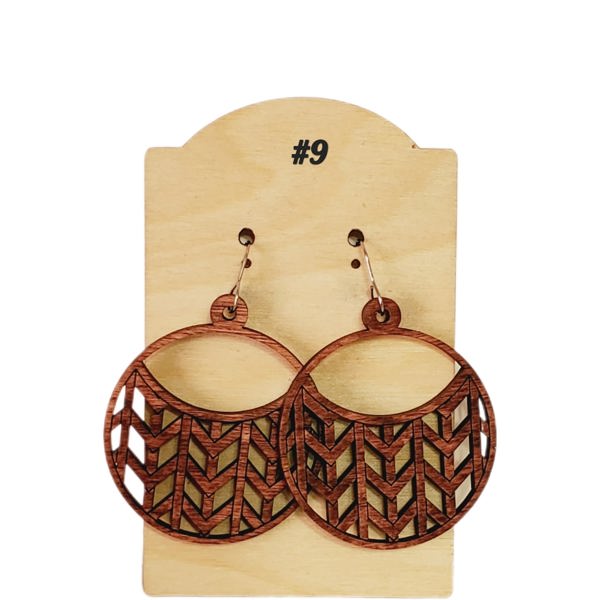 Hand Stained Wood Cutout Earrings