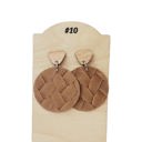  Leather Basket Weave Drop Earrings