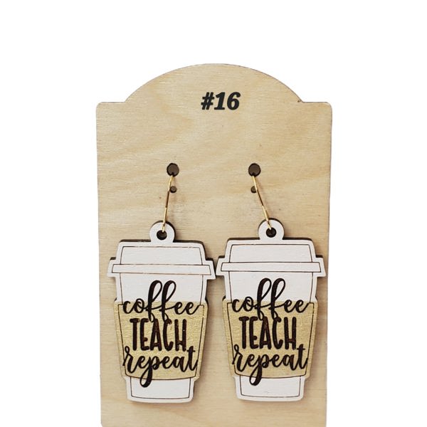 Coffee Teach Repeat Mug Earrings