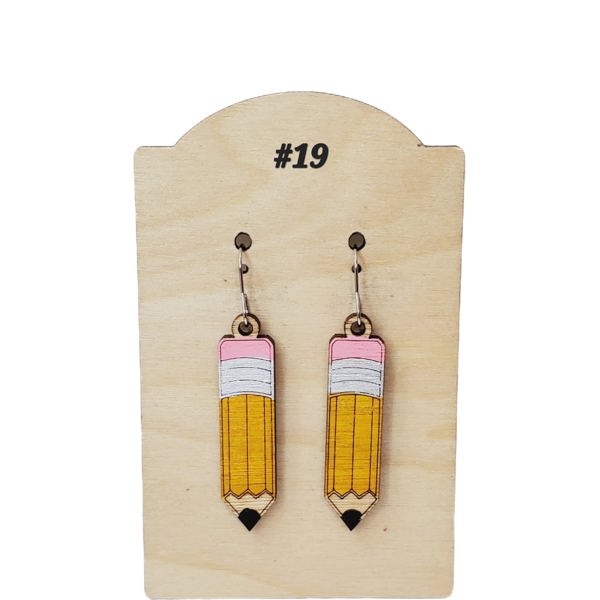 Hand Painted Pencil Earrings