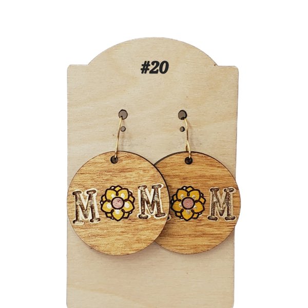 Hand Painted Mom Earrings