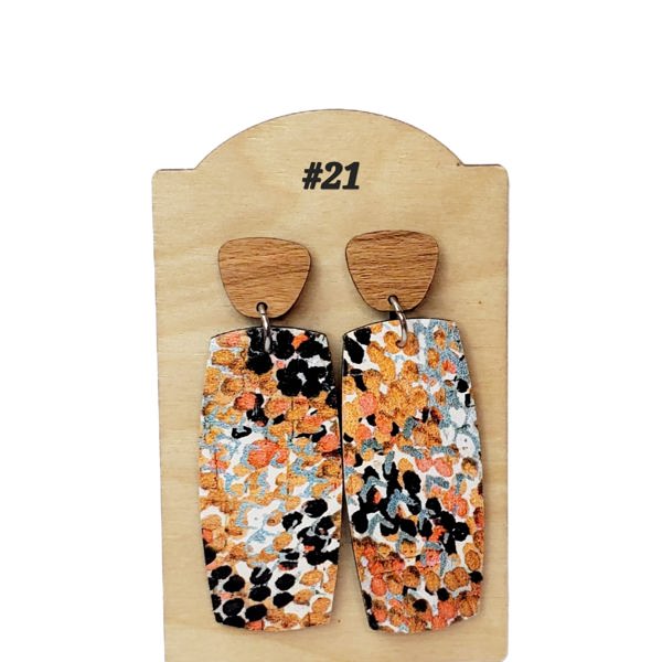 Cork on Leather Multi Fall Earrings