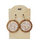  Wood Glitter Inlay Earrings