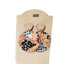  Cork on Leather Fall Color Dot Earrings