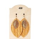  Leather Mustard Leaf Earrings