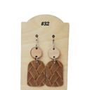  Leather Brown Weave Earrings