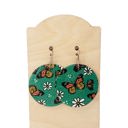  Cork on Leather Butterfly Earrings