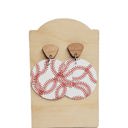  Leather Baseball Stud Earrings