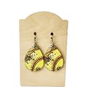  Softball Cheetah Teardrop Earrings