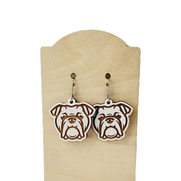 Hand Painted Bulldog Earrings