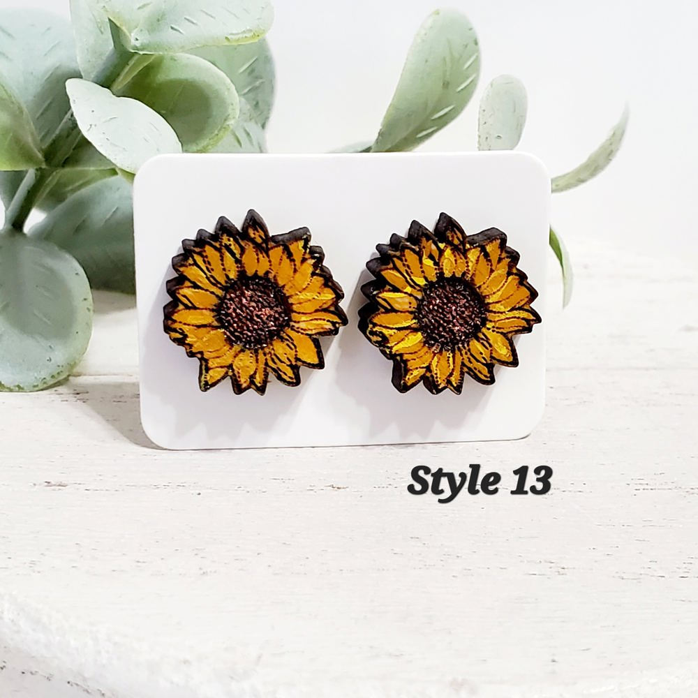 Sunflower Wood Studs