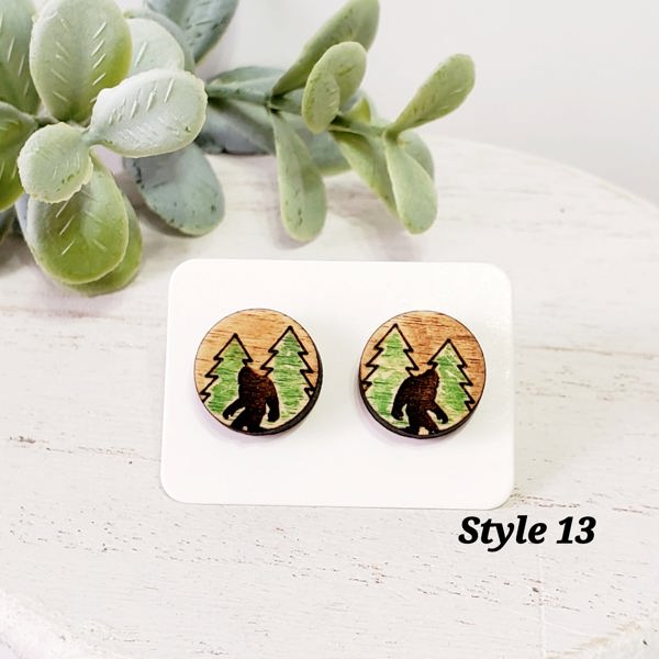 Hand Painted Big Foot Studs