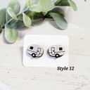  Hand Painted Silver Camper Studs