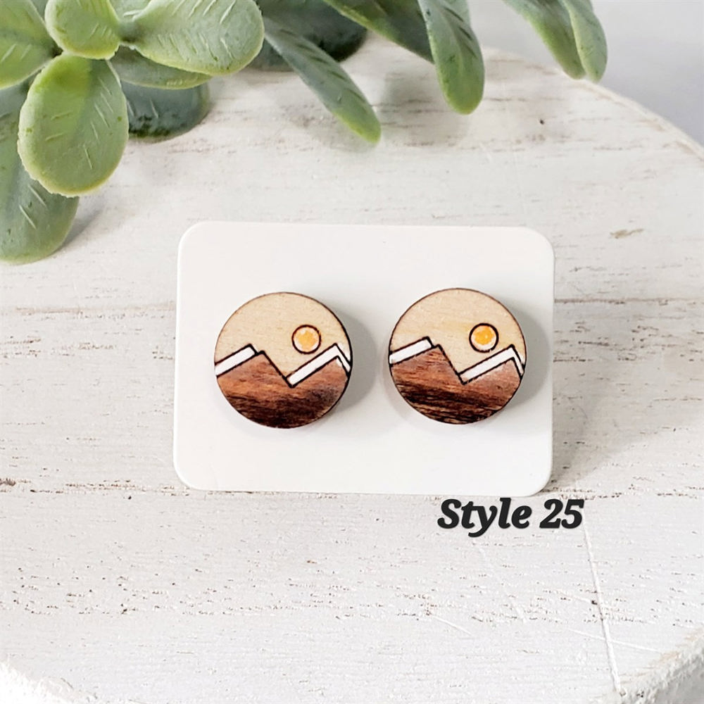 Hand Painted Mountain Studs