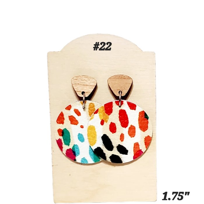 Rainbow Leather Drop Earrings