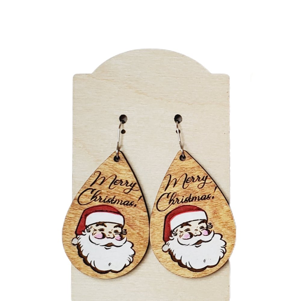 Hand Painted Santa Earrings