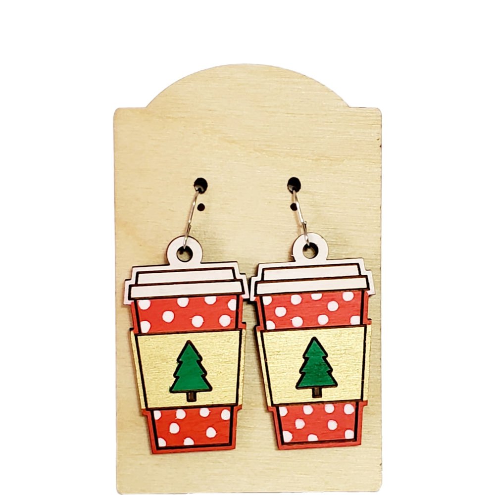 Christmas Coffee Mug Earrings