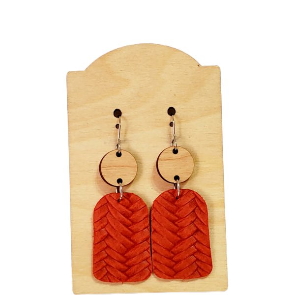 Premium Red Leather Earrings