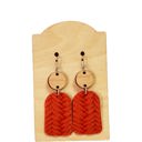  Premium Red Leather Earrings