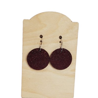 Glitter Burgundy Everyday Earrings