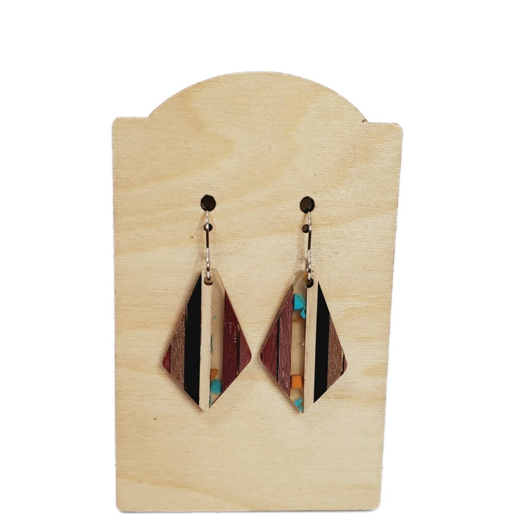 Acrylic Wood Stripe Earrings