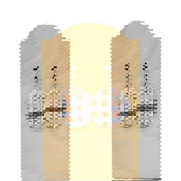 Everyday Round Plaid Earrings