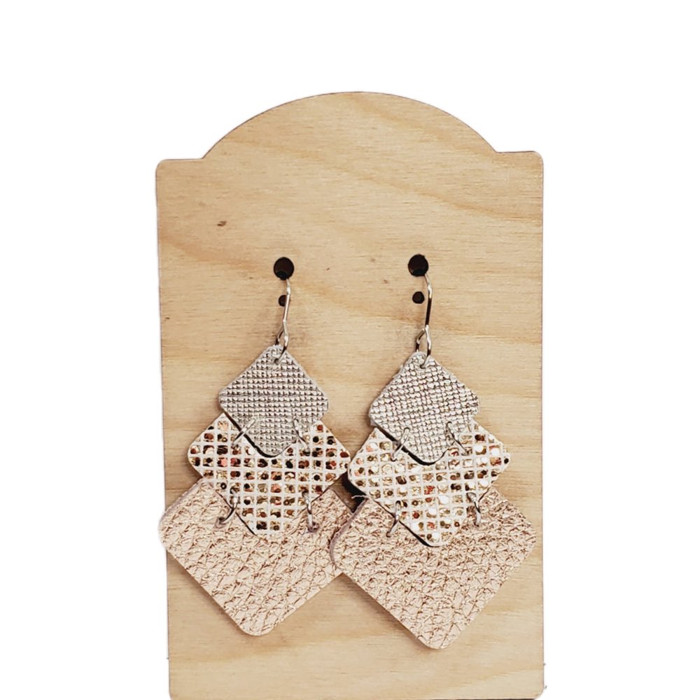 Rose Gold Stacked Chevron Earrings