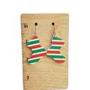  Christmas Striped Stocking Earrings