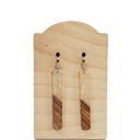  Acrylic and Wood Bar Earrings | Silver Fleck