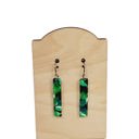  Acrylic Green Bar Earrings