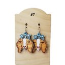  Hand Painted Goat Earrings