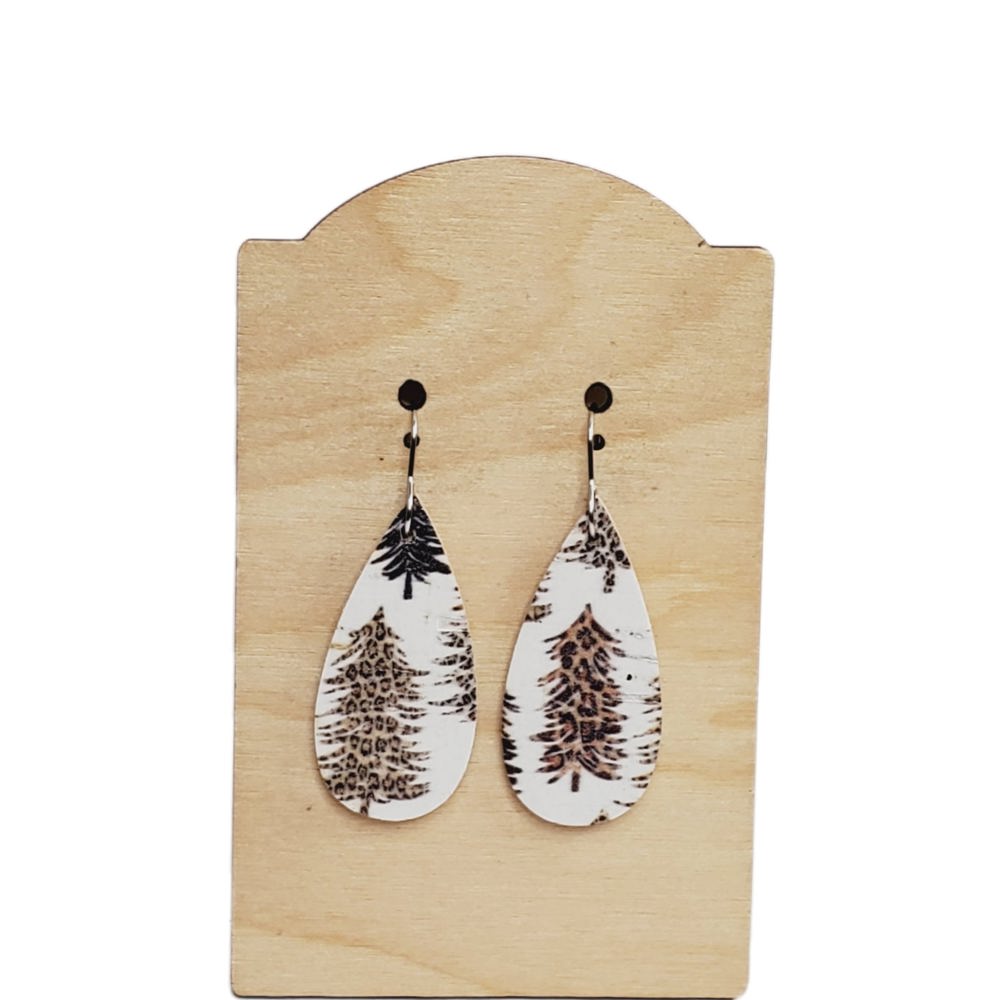 Leopard Trees Teardrop Earrings