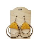  Wood Hoop Stack with Leather Earrings