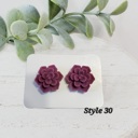  Acrylic Maroon Succulent Flower Studs