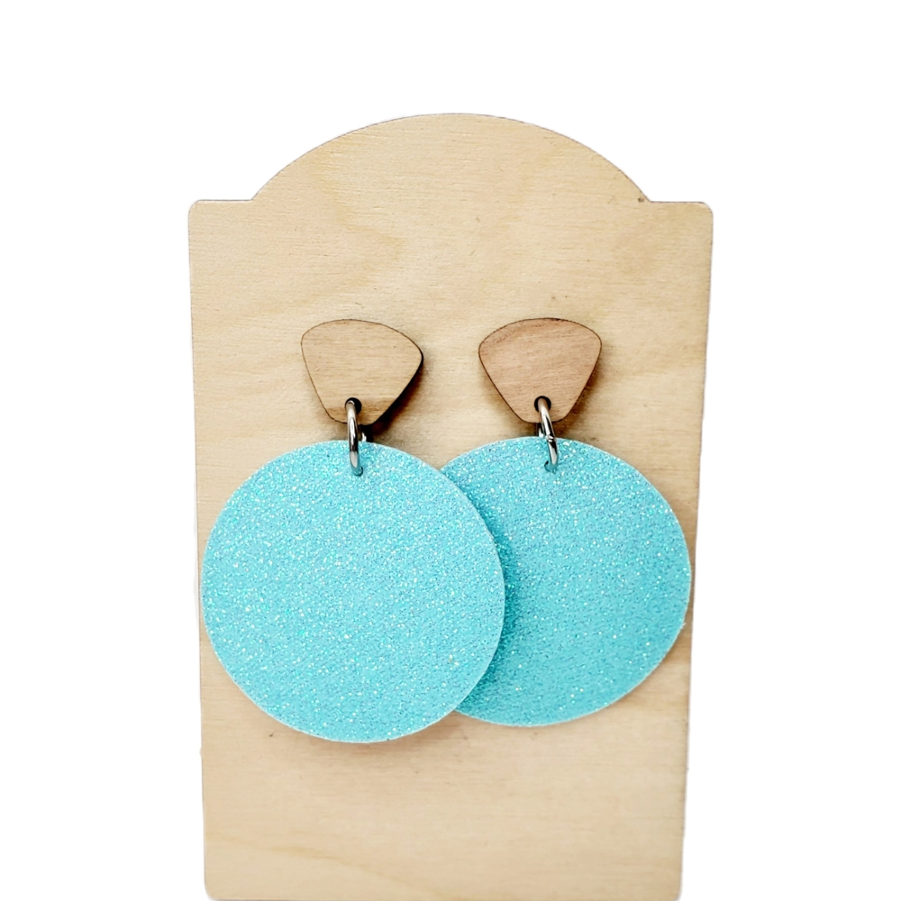 Glitter Stud Drop Earrings 