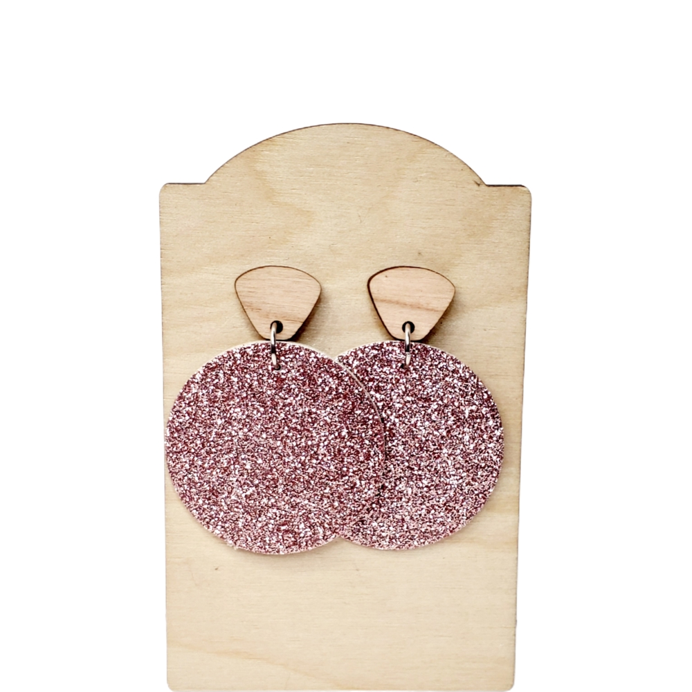 Glitter Stud Drop Earrings 