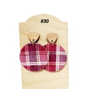  Plaid Stud Dangle Earrings