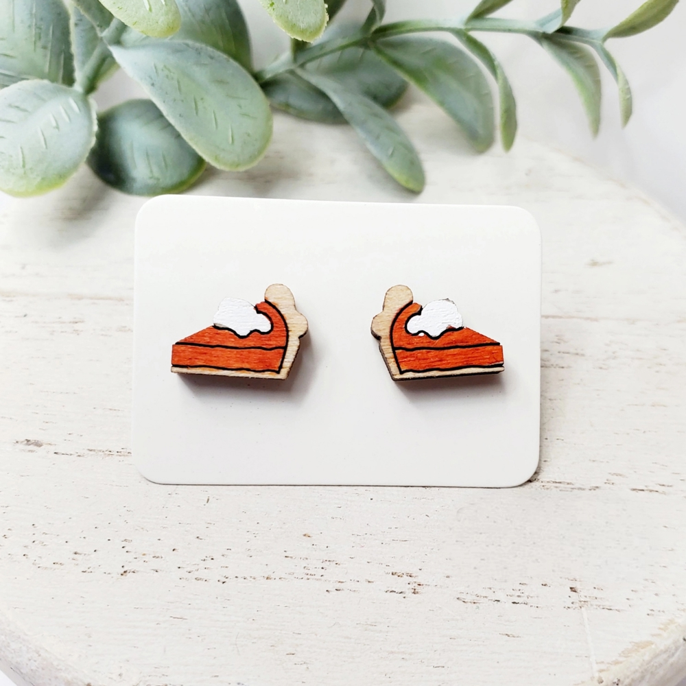 Hand-painted Pumpkin Pie Studs