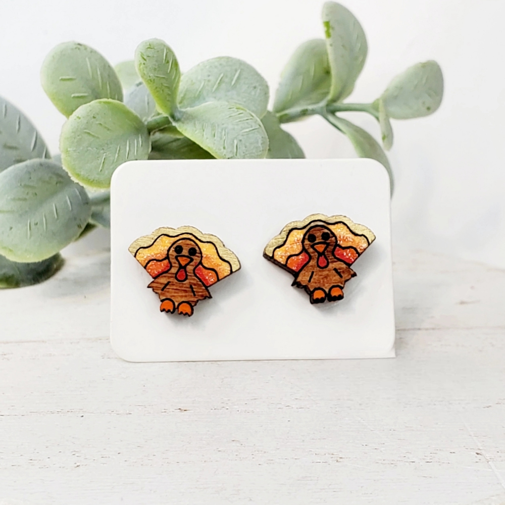 Hand-painted Gobbler Wood Studs 