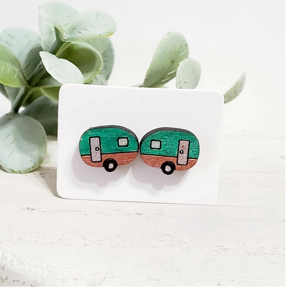 Hand-painted Camper Wood Studs 