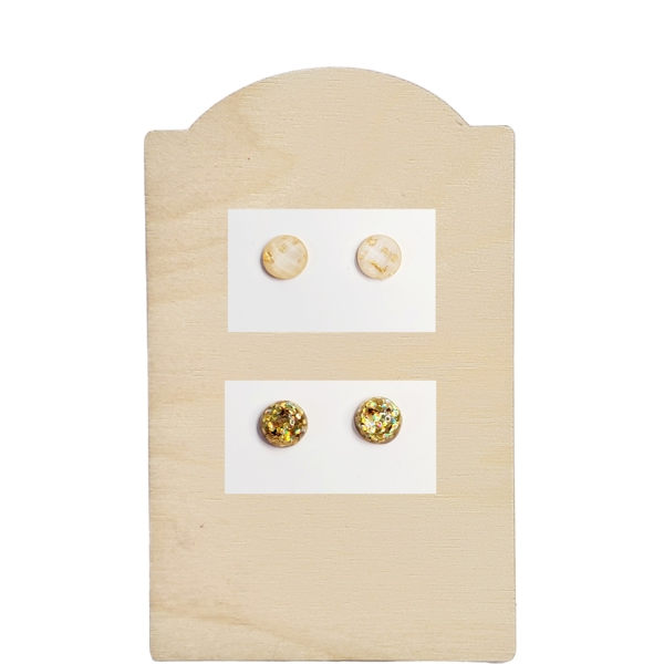 8MM Gold Studs | 2-Pack