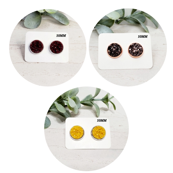 10MM Druzy Studs | 3-Pack