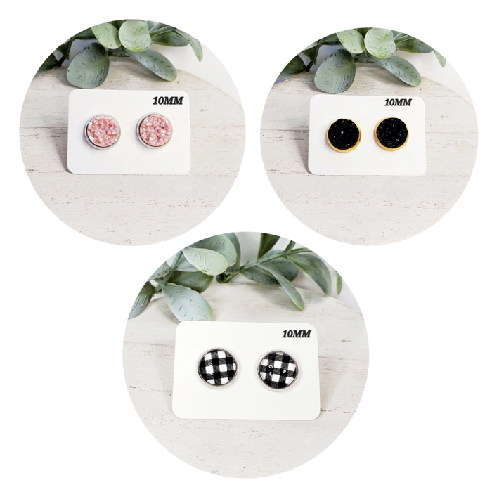 10MM Druzy Studs | 3-Pack