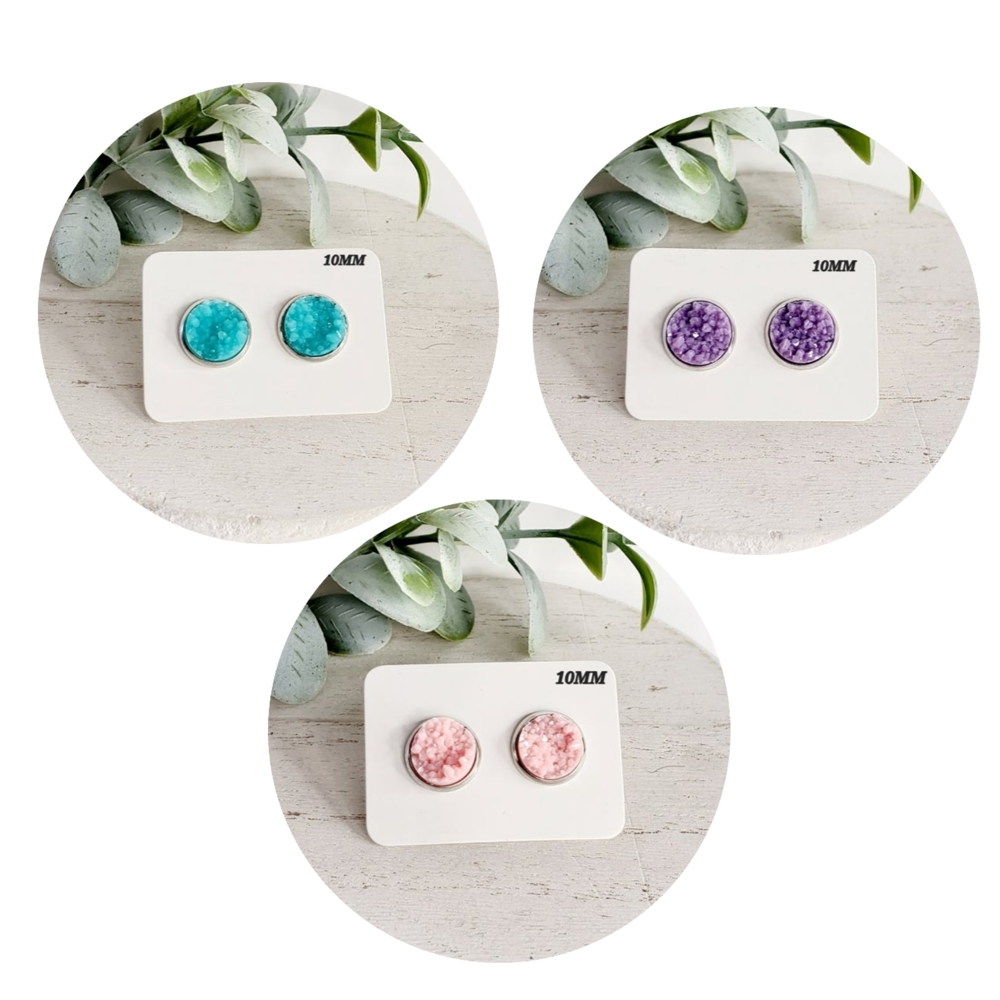 10MM Druzy Studs | 3-Pack 